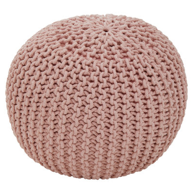Myndi 50 cm W Cotton Blend Round Pouffe