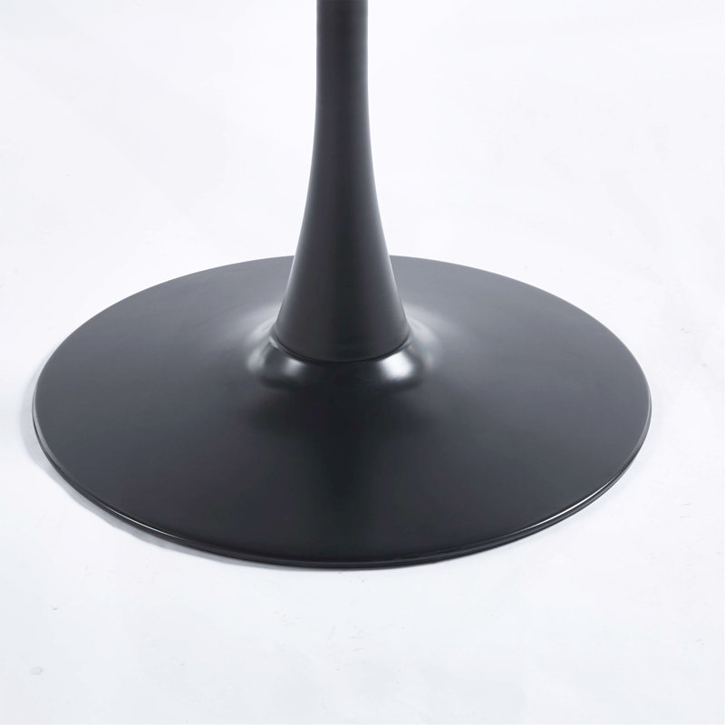 Table de salle à manger de style Mid-Century 31,5 "NOIR ET NOYER Tulip pour 2 à 4 personnes avec plateau en MDF et table de salle à manger