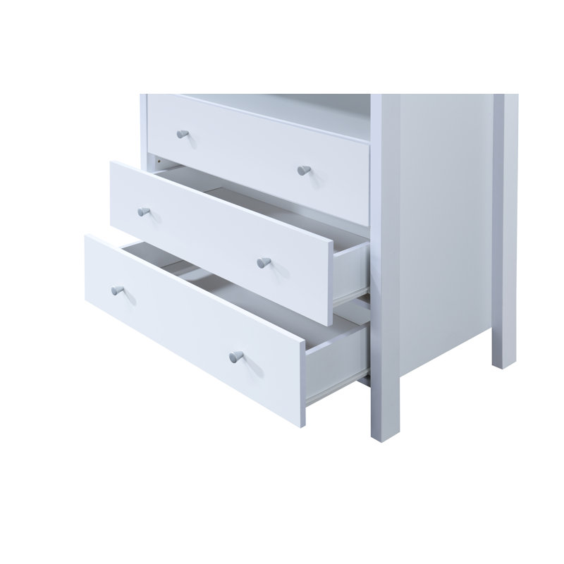 Commode 3 tiroirs Maekayla, Blanc