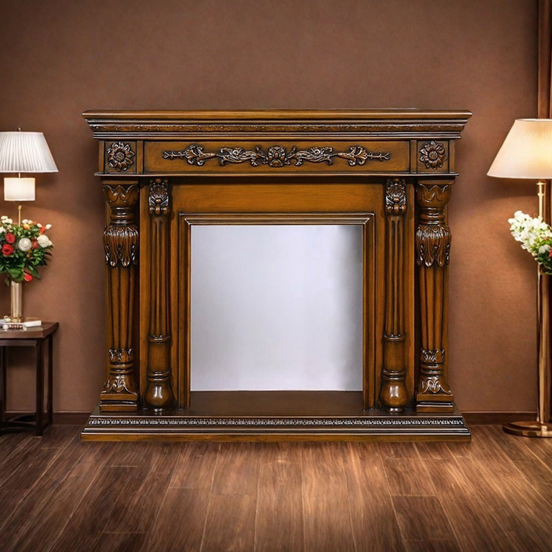 Foyer moderne moderne sculpté, H 43,3 po x l 51,18 po x P 12,59 po, Brun