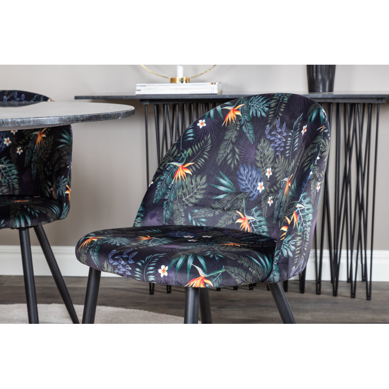 Roth 4 - Person Dining Set, Black, Gold