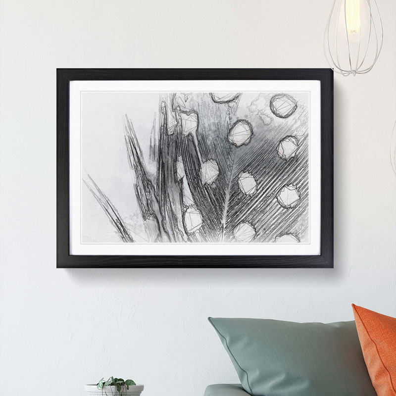 Spotted Feather in Abstract - Framed Print, 48cm H x 65cm W x 2cm D, Black Framed