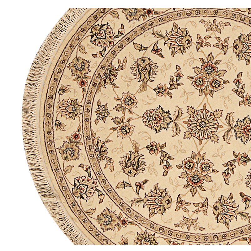 High-Quality Hand-Knotted Ivory Area Rug