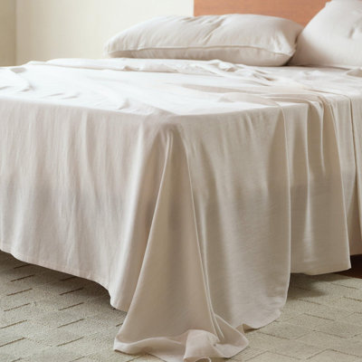 Ensemble de draps en lin double point européen