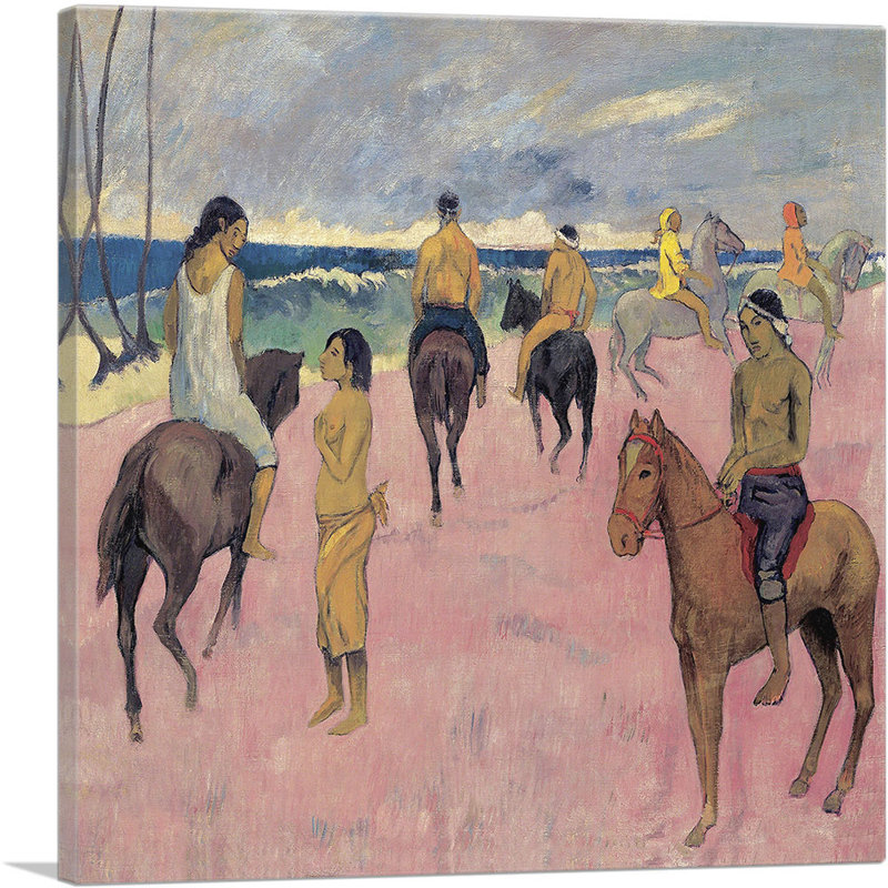 «Riders on the Beach 1902» par Paul Gauguin, reproduction d'art sur toile tendue, H 12 po x l 12 po x P 1,5 po