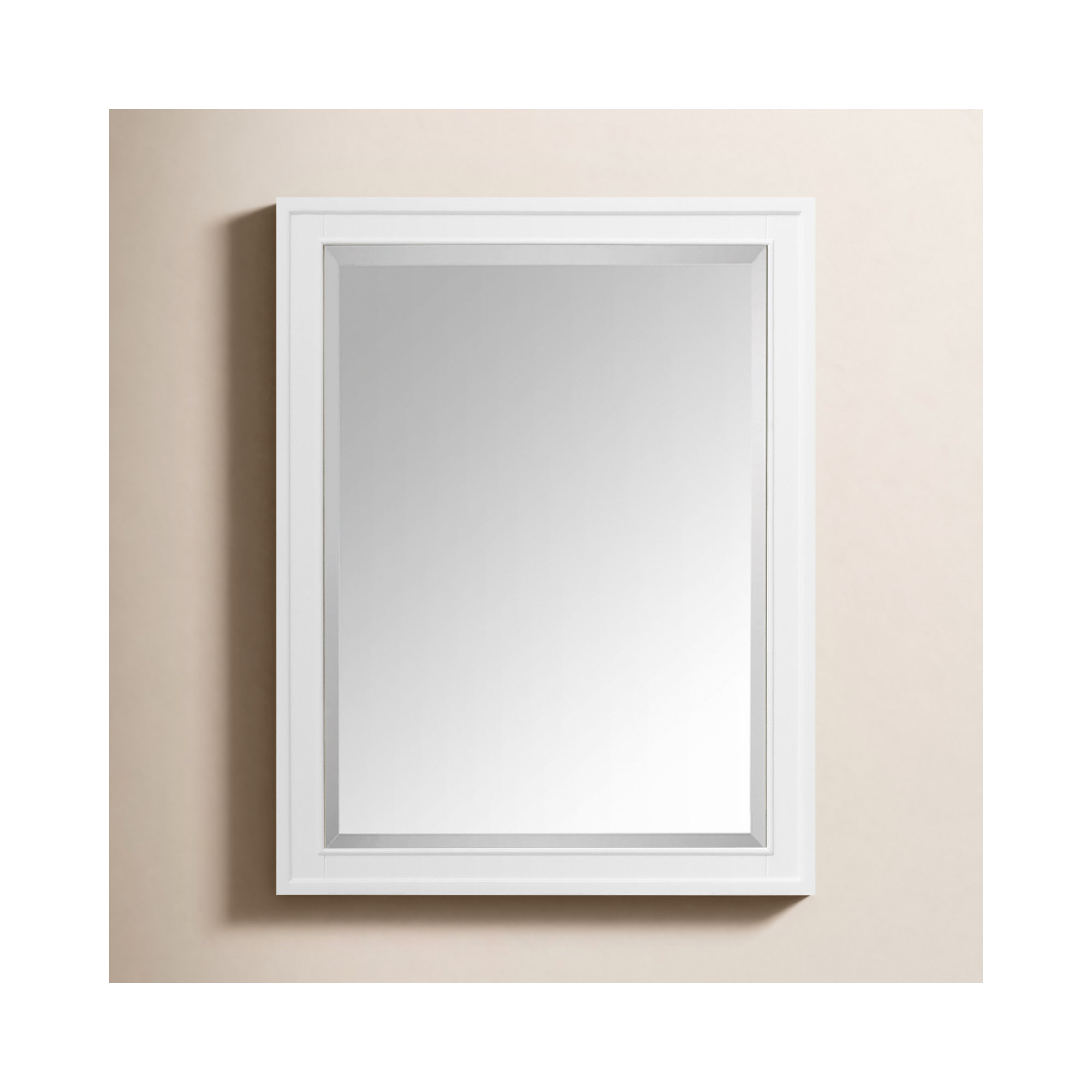 Charley Surface Mount Framed Medicine Cabinet with 3 Shelves, 32" H x 24" W x 5.1" D, White