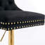 Tabourets de bar réglables en velours noir à hauteur réglable - Design moderne pour la maison et le pub (de 2 velours pivotants dorés épais, siège de cuisine