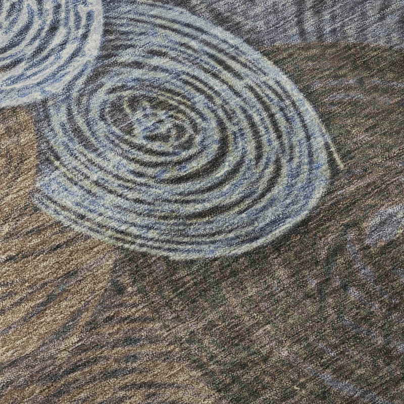 Premium Machine Washable Mayfield AMF2267 Geometric Rug, Blue, 3' x 5'