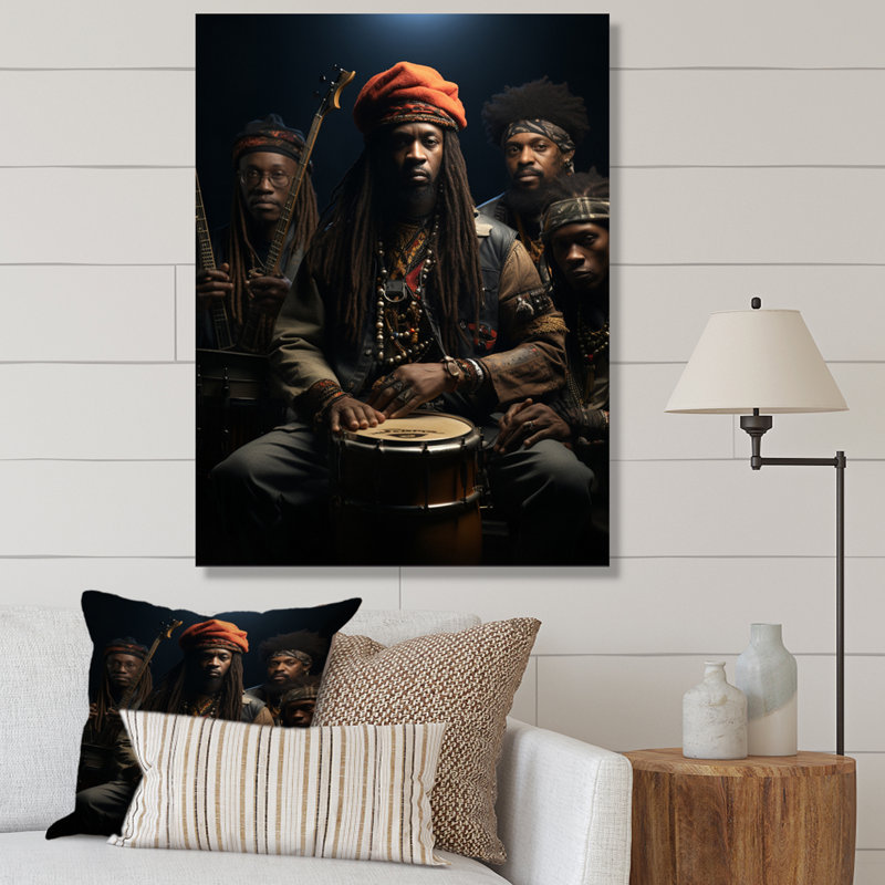 Yusem African Drumbeat Symphony sur impression sur toile, H 32 po x l 24 po x P 1 po, Toile tendue