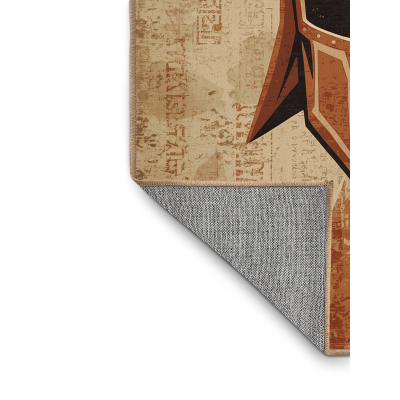 Tapis brun traditionnel lavable à la machine Englewood - reliure brun clair, 5 x 8