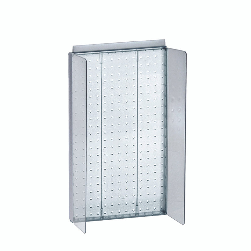 13.5"W x 22"H Pegboard Powerwing Display, Clear