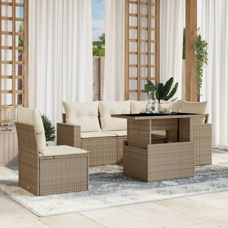 Ensemble de canapé de jardin Vidaxl beige
