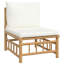 Ensemble de salon de jardin en bambou blanc moyen