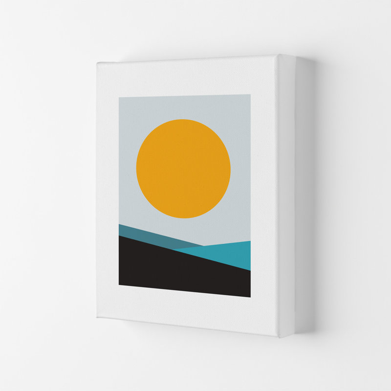 Mita Teal Big Sun N6 by Pixy Paper - Print, Wrapped Canvas, 59.4cm H x 42cm W x 4cm D