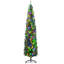 Grand arbre de Noël artificiel pré-éclairé avec 668 branches, 250 lumières colorées à DEL, base en acier, vert
