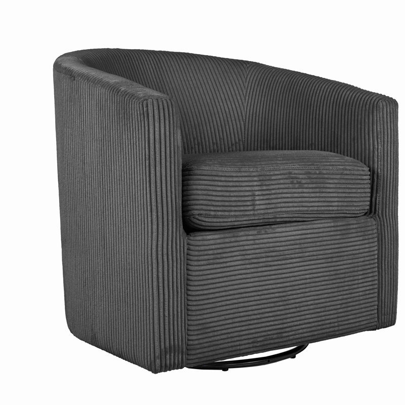 Fauteuil demi-tonneau pivotant 360, Gris foncé