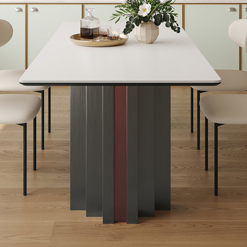 Table minimaliste luxueuse en acier inoxydable, H 29,52 po x L 70,86 po x l 35,43 po