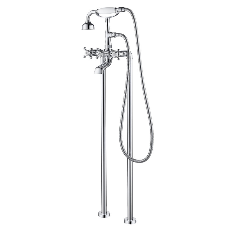 SevenFalls Floor Tub Spout with Diverter, Polished Chrome