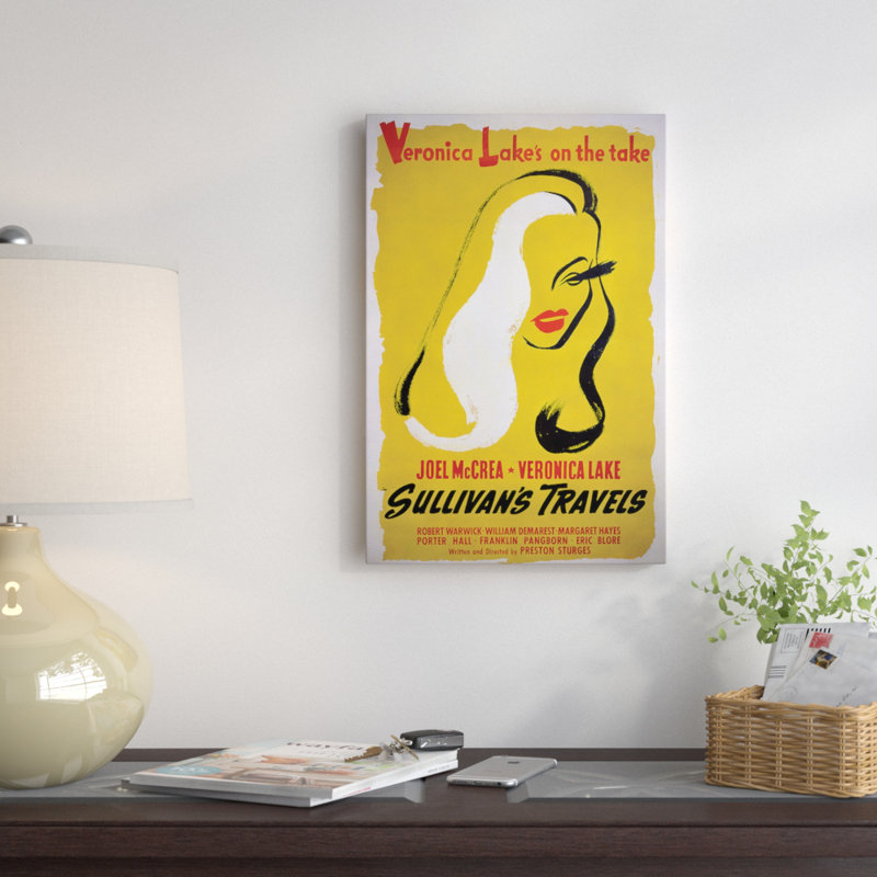 «Sullivan's Travels» par Radio Days, impression sur toile tendue, H 24 po x l 16 po x P 1 po, Papier avec cadre noir, Blanc