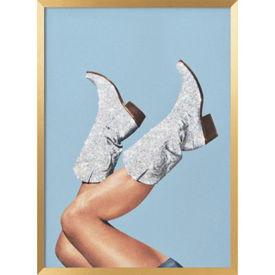 "These Boots Glitter" Framed Textured Wall Art