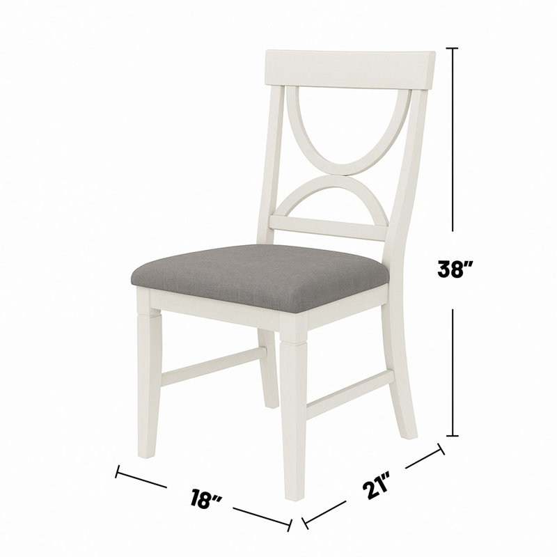 6 Piece Wood Dining Set, White