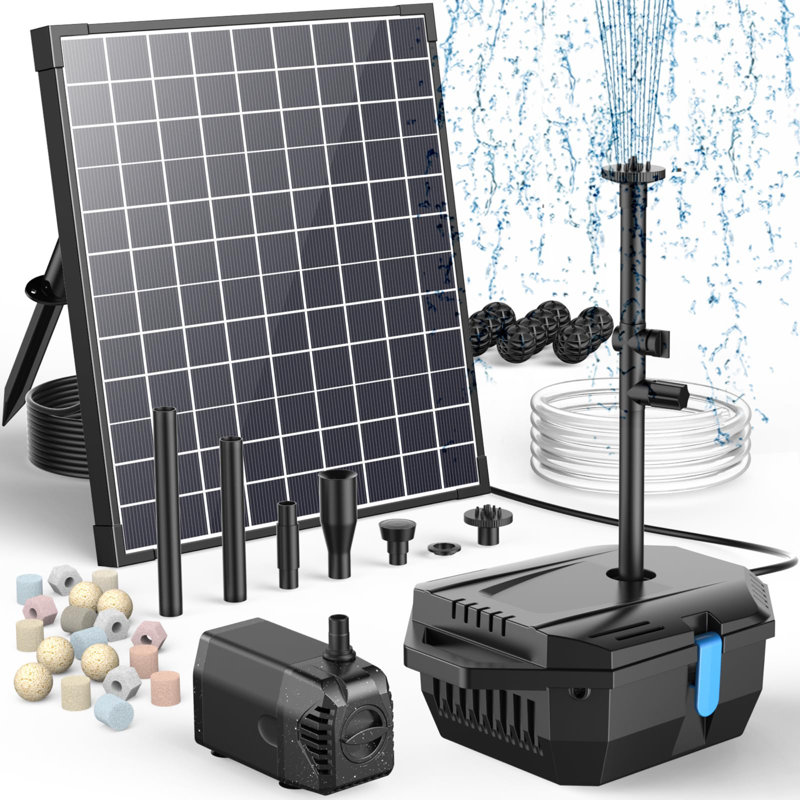 Solar Pond Filter With Fountain Pump