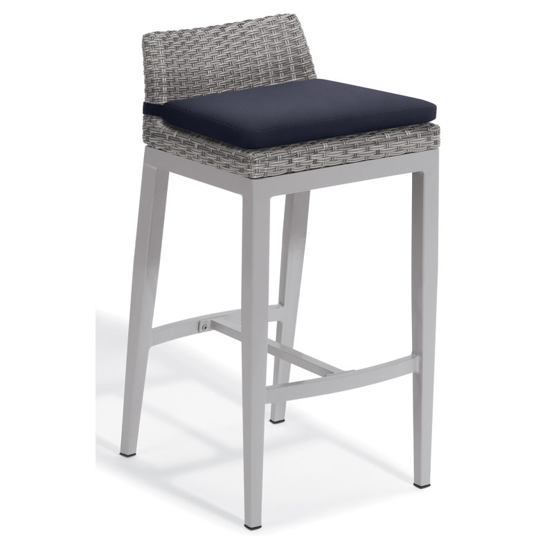 Tabouret de bar 31,5 po avec coussin Saleem, Bleu minuit