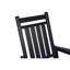 Chaise berçante d'extérieur noire pour adultes, toutes saisons avec texture de bois, ergonomique, élargie, capacité de 380 lb