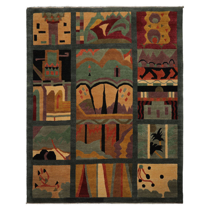 Tapis tufenkian en laine noué à la main 8 x 9 pi 11 po