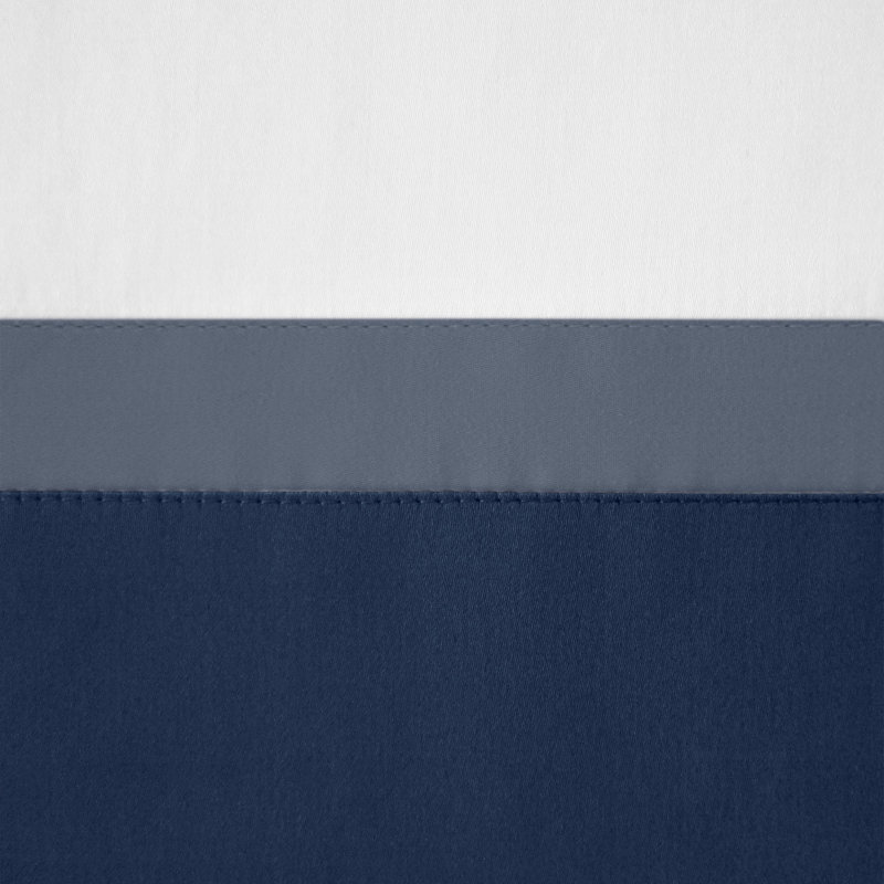 Borders Duvet Cover, White/Stone Blue/Navy Blue, California King