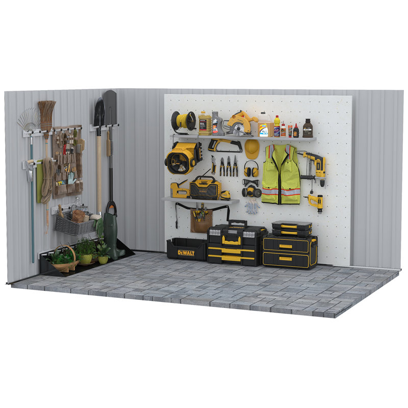 7ft. W x 4ft. D Metal Vertical Storage Shed