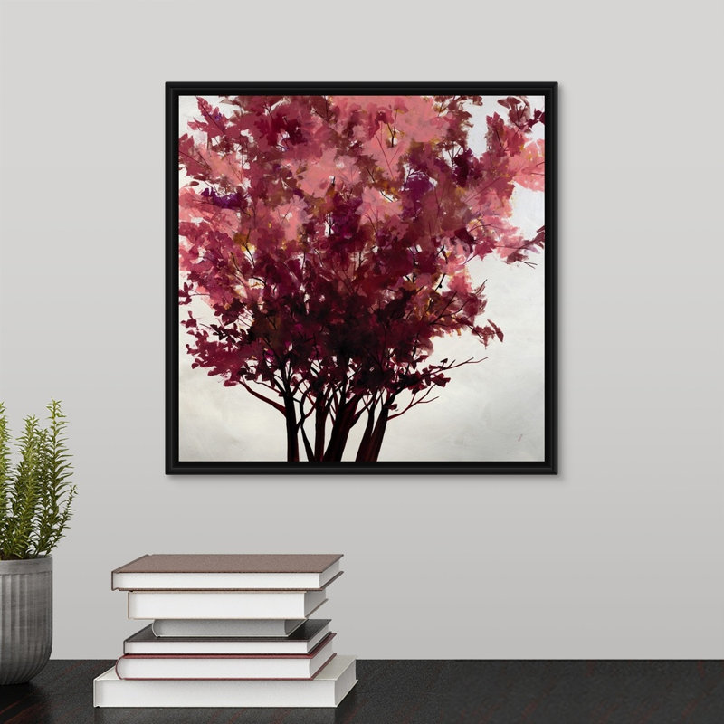 « chaleureux reach », peinture sur toile, H 13,7 po x l 13,7 po x p 1,75 po, Cadre flottant noir
