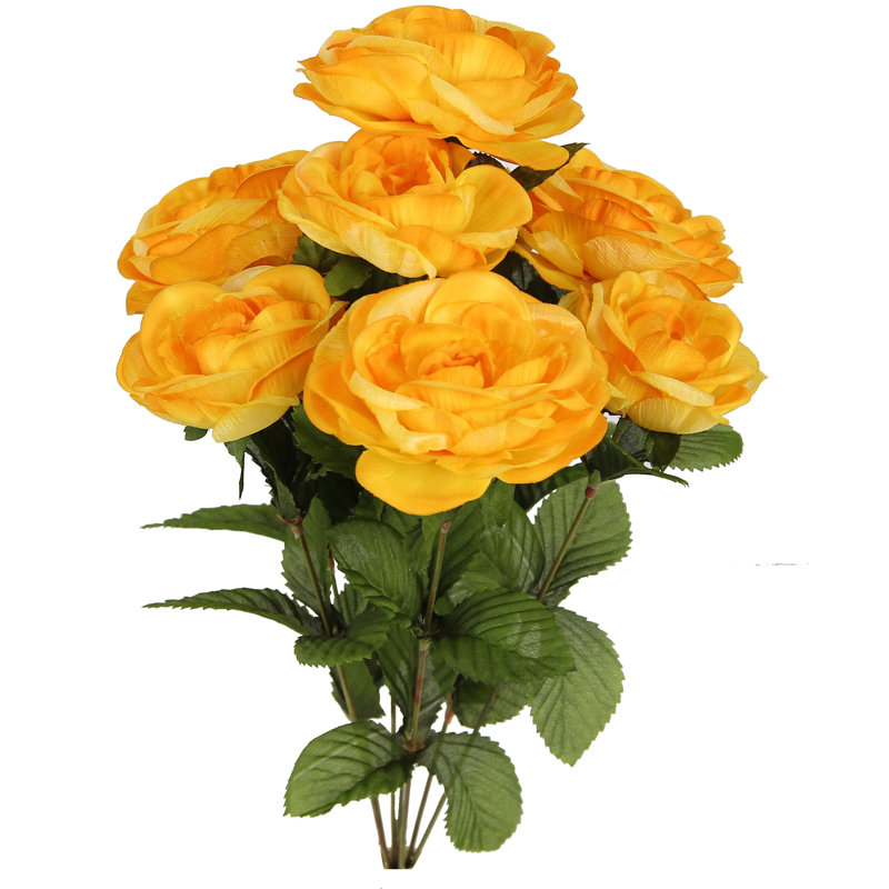 Ensemble de 8 renoncule à fleurs artificielles, Or