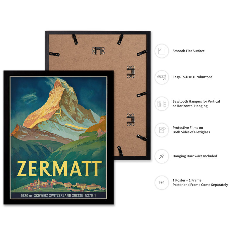 Zermatt, Black Framed, Poster, 16"H x 20"W