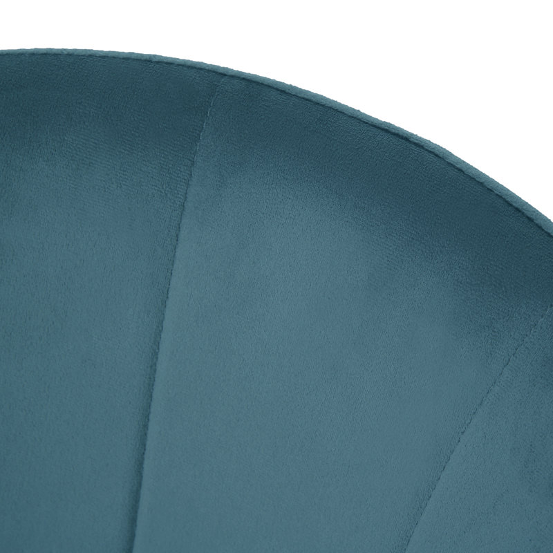 Justen 47cm H Upholstered Windsor Back Side Chair, 2, Teal, Gold