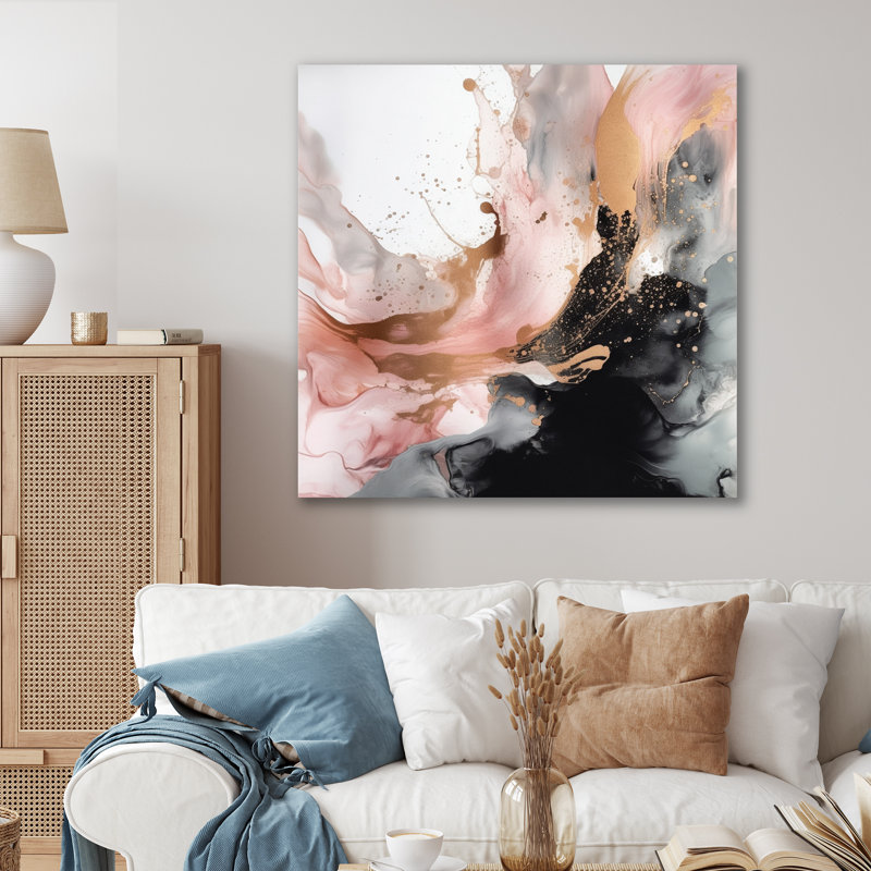 Glam Abstract Wall Decor on Metal, 16" H x 16" W x 1" D