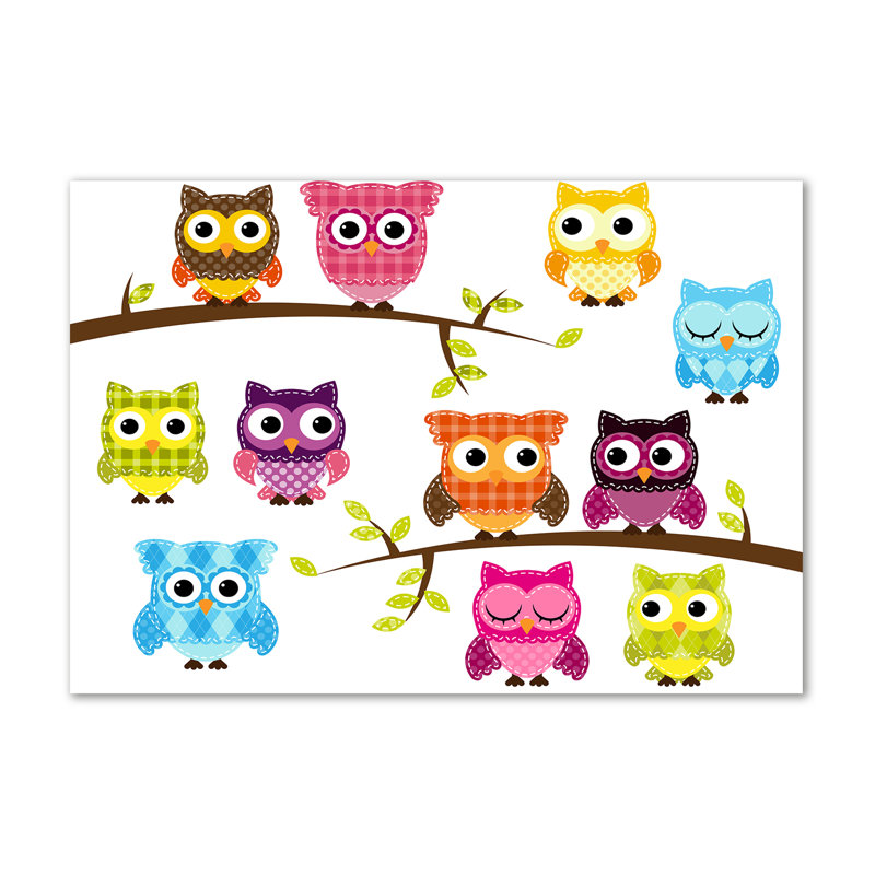 Colourful Owls - Wrapped Canvas Print