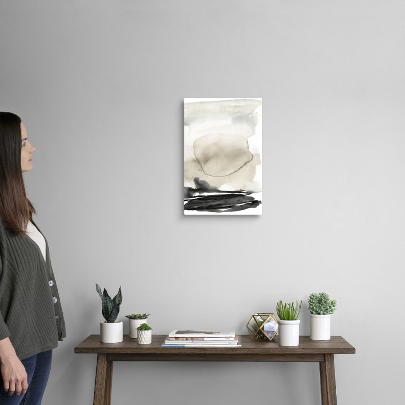 «Ebony Horizon Triptych II» par Jennifer Goldberger - reproduction d'art, Toile tendue, H 18 po x l 12 po x P 1,25 po