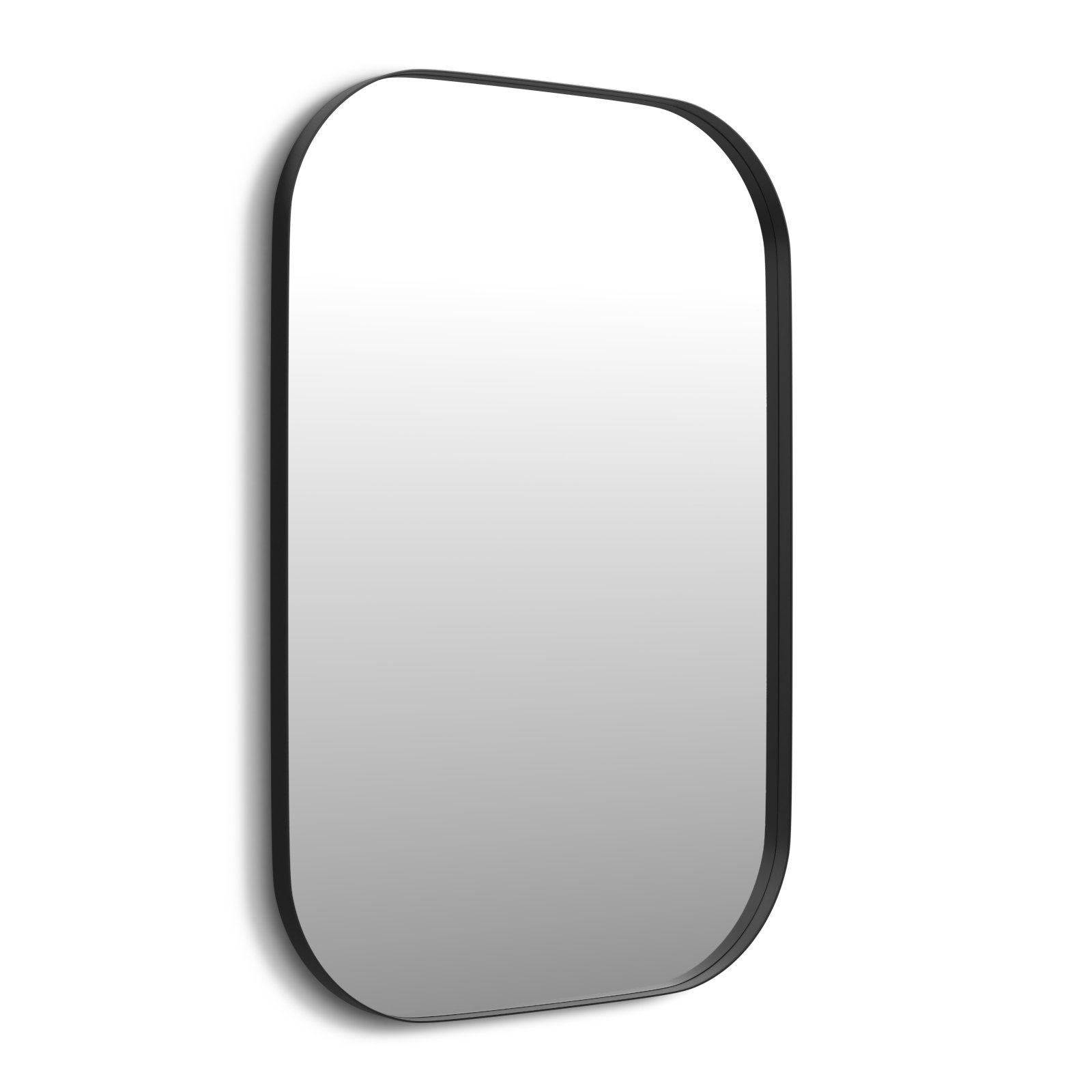 Slade Metal Flat Mirror, 30" x 20", Black