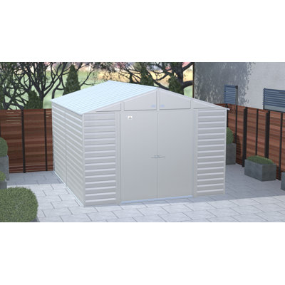 Select Steel Storage Shed Steel Storage Shed, 10X12, Flute Grey