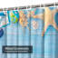 Rideau de douche de voyage en bois avec 12 crochets-617563895