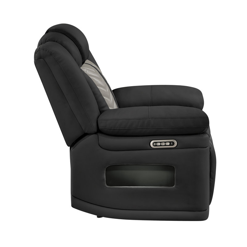  Ensemble de sièges de cinéma inclinables avec accoudoirs, éclairage DEL et audio Bluetooth Apex, Noir/gris