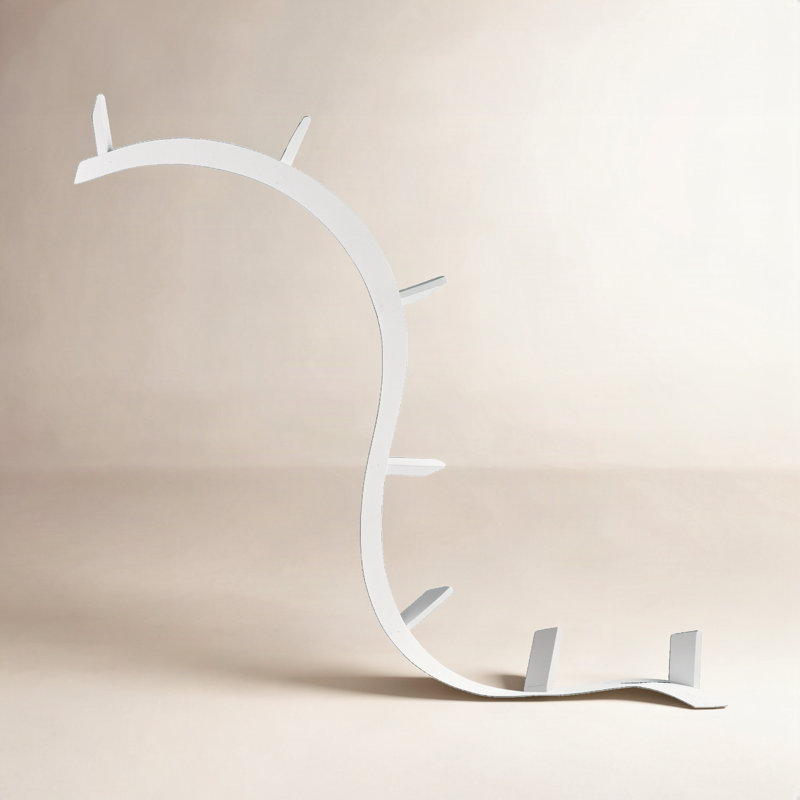 Bookworm Floating Bookcase, Short, Matte Aluminum