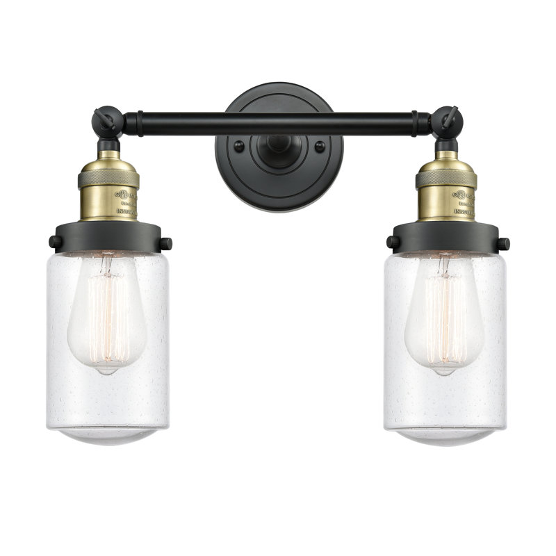 Saroyan 2 - Light Dimmable Vanity Light, Seedy, 6 Watt Vinage LED Bulb, Antique Brass