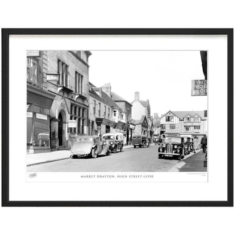 Market Drayton, High Street C1950 - Single Picture Frame Print, 45cm H x 60cm W x 2.3cm D