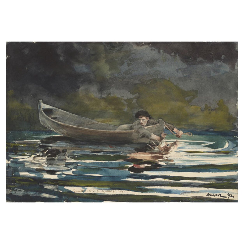«Sketch for Hound and Hunter» par Winslow Homer - Estampe numérique, H 32 po x l 40 po