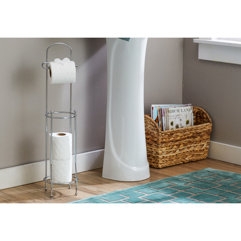 Porte-papier hygiénique sur pied avec barre distributrice Espanola, Chrome