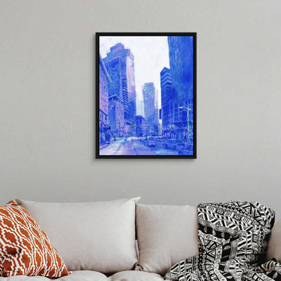 «Second Avenue in Blue - Downtown Seattle, Washington» par Eleanor Doughty, reproduction sur toile