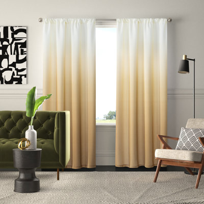 Ombre Room Darkening Curtains for Living Room 40"W x 84"L Machine Washable Panel Pair