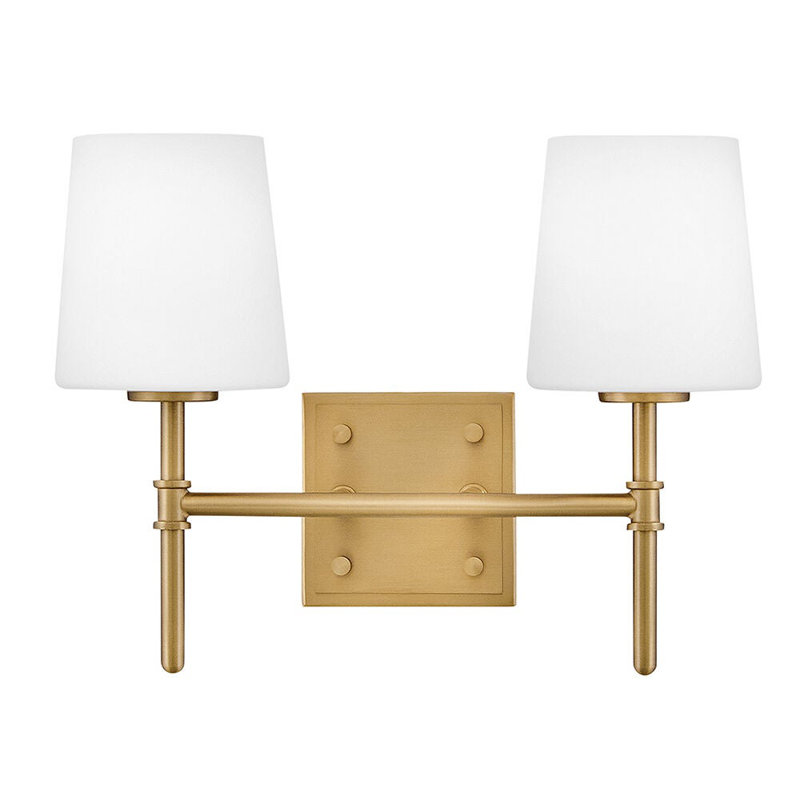 Saunders 2 - Light Bath Sconce, Lacquered Brass